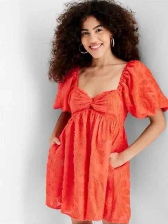 future collective Dresses & Skirts - Women's Floral Print Puff Short Sleeve Dress Future Collective with Gabriella 2X